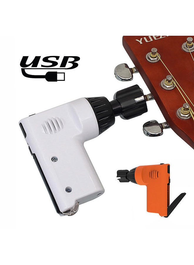 Multi-function Electric String Winder String Cutter USB Rechargeable Portable for Guitar Ukulele (Orange)