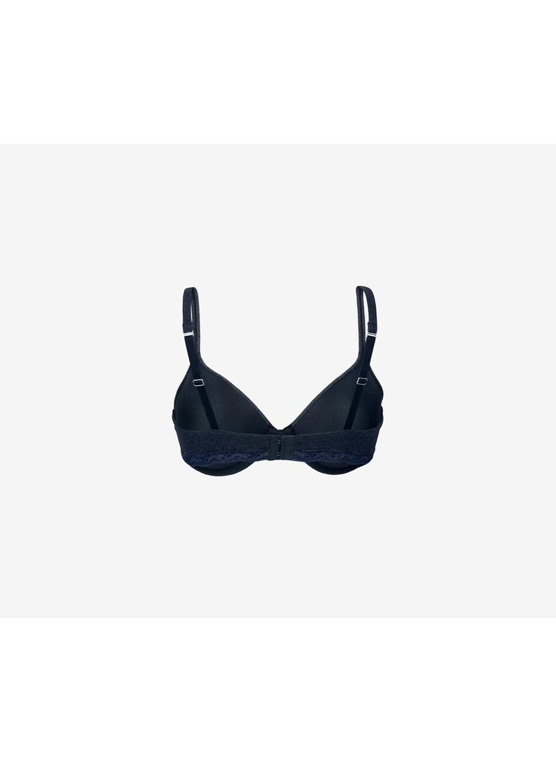 Tchibo Women Plain Padded Bra, Mottled Blue  - Image 3