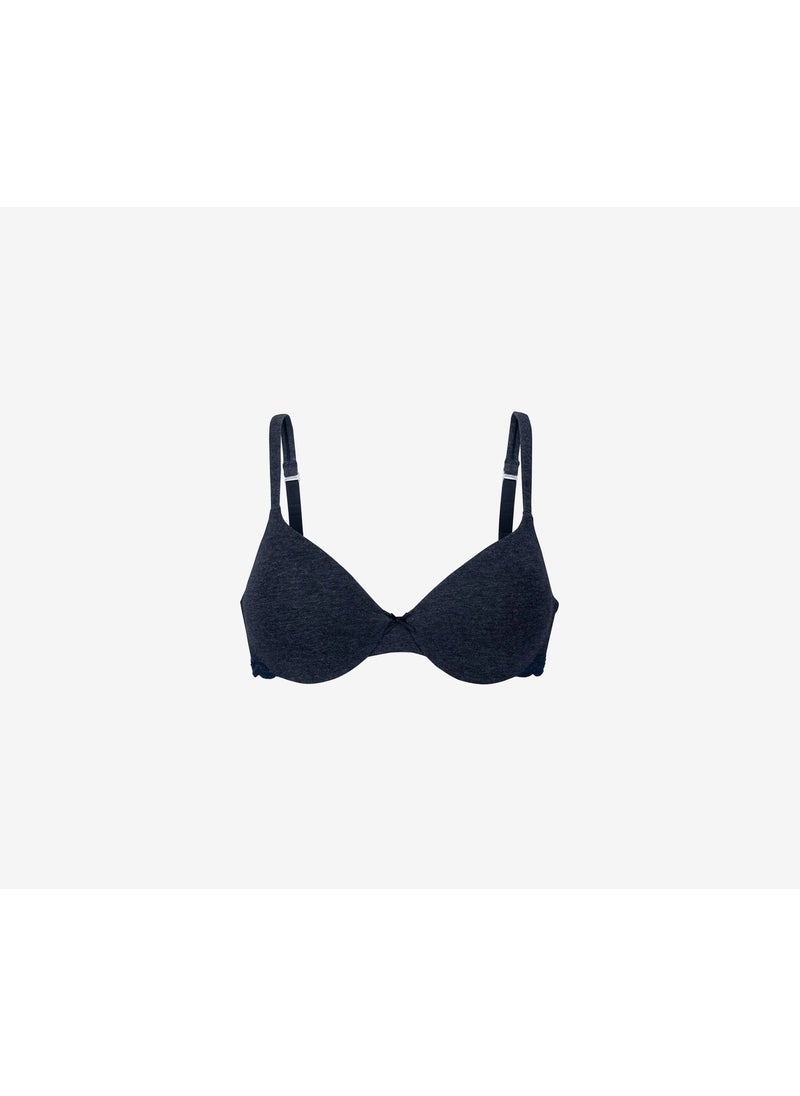 Tchibo Women Plain Padded Bra, Mottled Blue  - Image 2