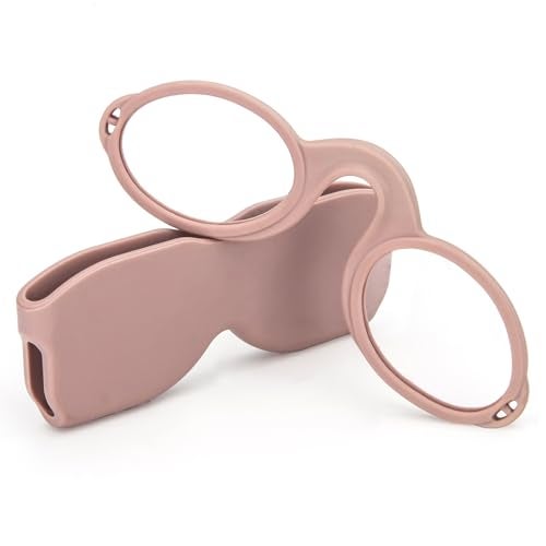 REAVEE Ultra Slim Armless Reading Glasses for Men Women Small and Flat Readers Compact Pocket Size with Stickon Case HolderPink 15 - Image 2