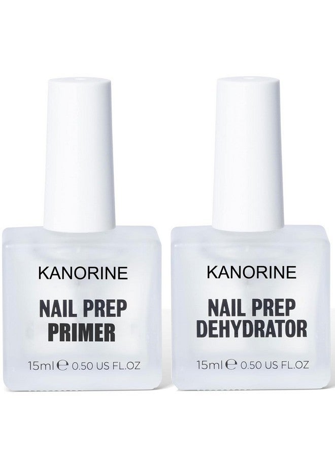 Kanorine Nail Primer & Dehydrator Set 15Mlx2, Acid Free Natural Nail Prep Dehydrate & Bond Primer Kit, Acrylic Nail Supplies Primer Nail Tech Must Haves Set - Image 1
