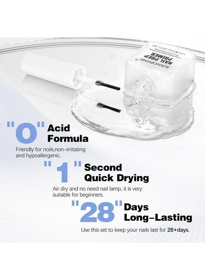 Kanorine Nail Primer & Dehydrator Set 15Mlx2, Acid Free Natural Nail Prep Dehydrate & Bond Primer Kit, Acrylic Nail Supplies Primer Nail Tech Must Haves Set - Image 5