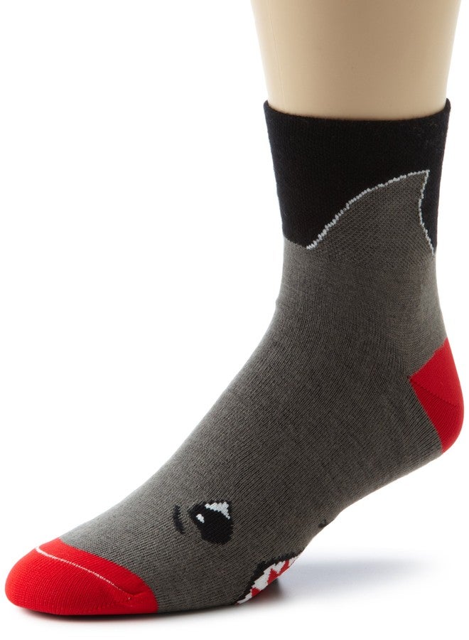 SockGuy Men's Shark Socks, Black, Small/Medium