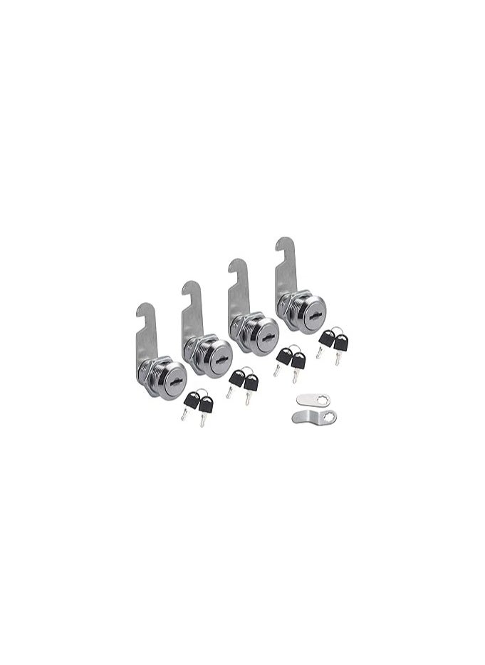 2 locks with 4 keys for locking drawers cupboards cabinets and boxes (20 mm lock)  - Image 1
