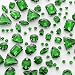 TANOSII Sew on Rhinestones 100 PCS Mixed Shapes Glass Rhinestones Sew on Crystal Gems Mental Flatback with Silver Claw for Jewelry Crafts Clothes Shoes Costume Garment Grass Green - Image 2