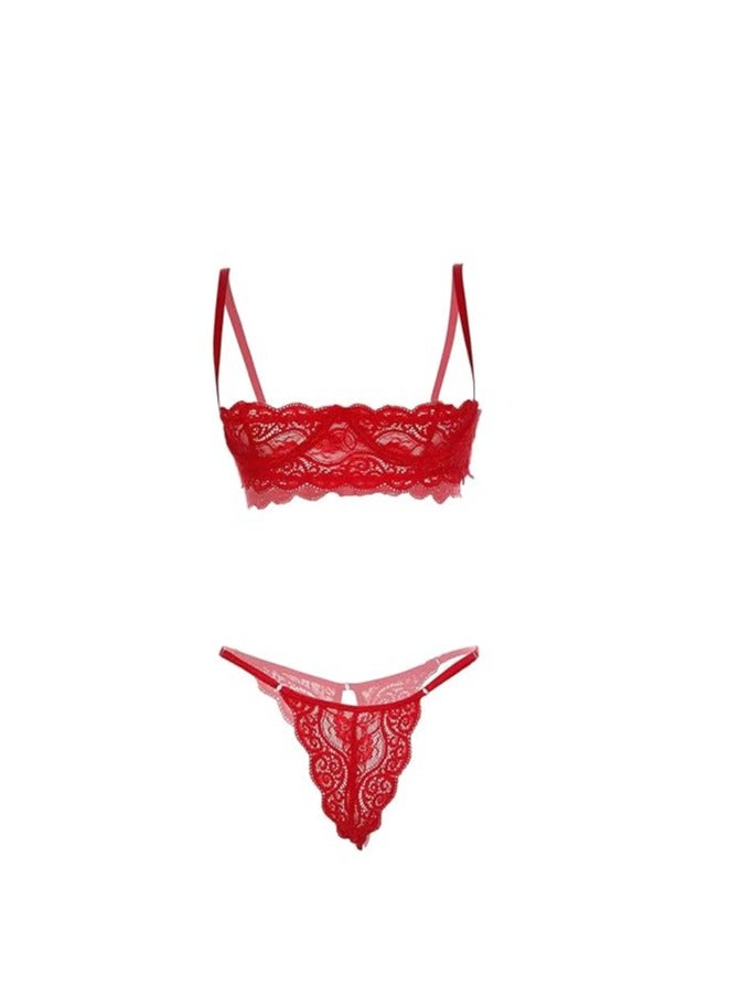 Accessorize Kingdom Accessorize Kingdom Women's Lace Front Open Lingerie Set Free Size  - Image 1