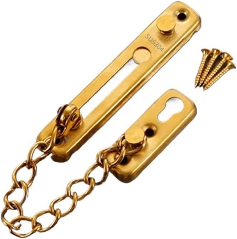 Hotel Safety Lock Anti Theft Door Bolt 304 Stainless Steel Security Lock Golden E1 - Image 2