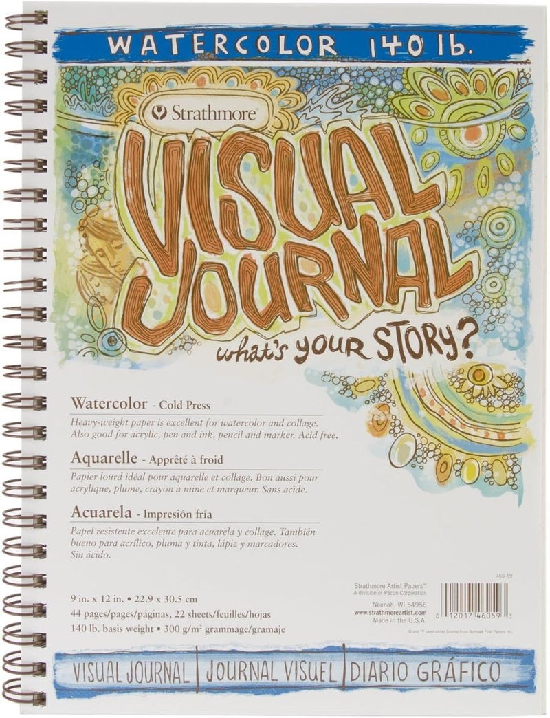 Strathmore Visual Journal Watercolor 140 lb, 9x12 inches, 44 Pages