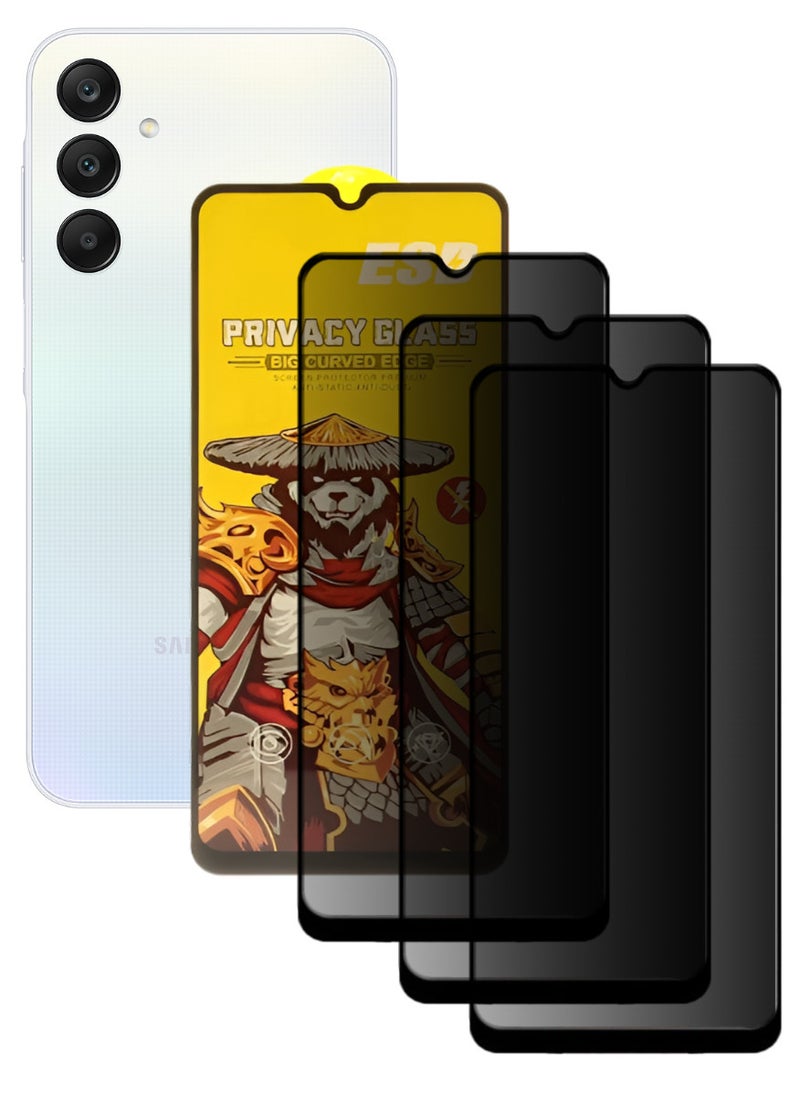 ESD 3 Pieces Tempered Dustproof Privacy Glass Screen Protector Compatible For Samsung Galaxy A25 - Image 1
