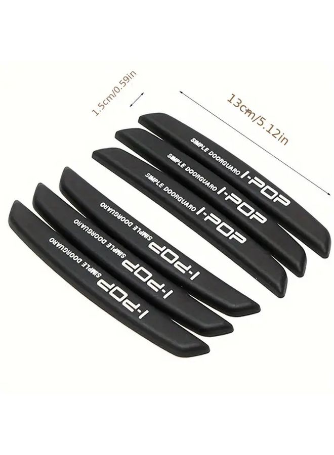 Black 6pcs Car Door Edge Protector Guards Scratch Protection Trim Molding - Image 4