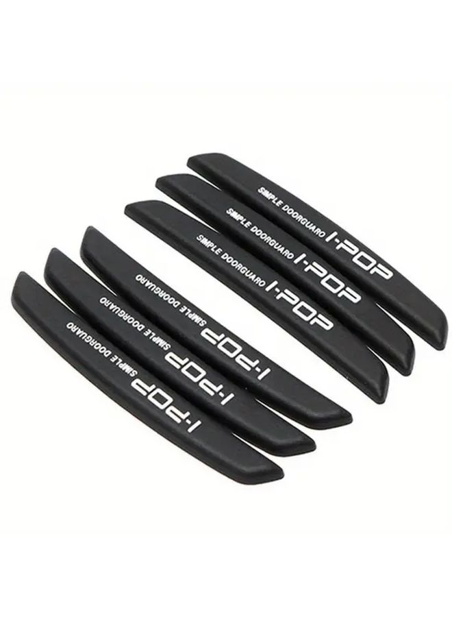 Black 6pcs Car Door Edge Protector Guards Scratch Protection Trim Molding - Image 1