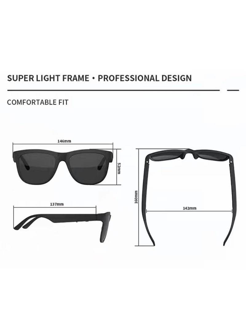 general Smart Sunglasses Bluetooth Headphones Bilateral Stereo Sound Hands-Free Calling Music Audio Mic Sunglasses High-Efficiency Sunscreen, UV400 Protection - Image 2