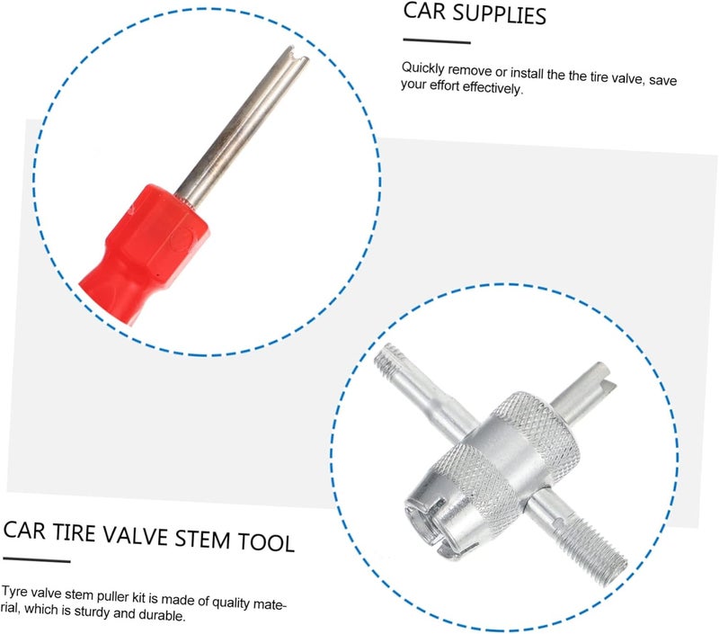 ULTECHNOVO 1Set Tire Valve Core Removal Tool Set Durable Tire Repair Kit for Trucks Bikes and Off Road Vehicles Efficient Installation and Removal of Air Valve Stems - Image 2