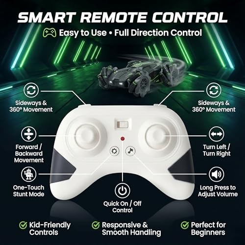 Camin rc car 4x4 Remote Control Extreme Drift Stunt Car for Boys & Girls | 360 Degree Drift, Remote Control car Toy High Speed rc Drifting car Toys for Boys 7-14 Years Birthday Gift Under 1000 - Image 4