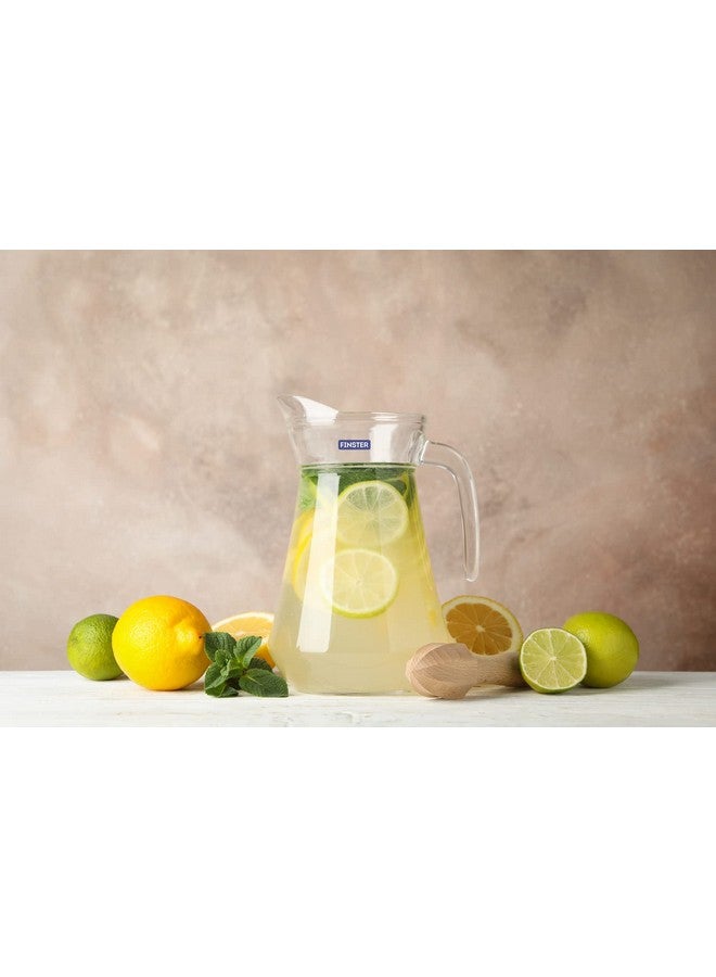 FINSTER FINSTER Glass Italian Premium Duck Pitcher Jug for Water - 1.3L, Transparent Drinking Beverage Jug, Glass Juice Pot for Home and Tableware Use  - Image 2
