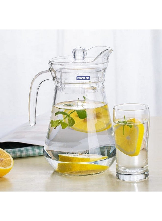 FINSTER FINSTER Glass Italian Premium Duck Pitcher Jug for Water - 1.3L, Transparent Drinking Beverage Jug, Glass Juice Pot for Home and Tableware Use  - Image 3