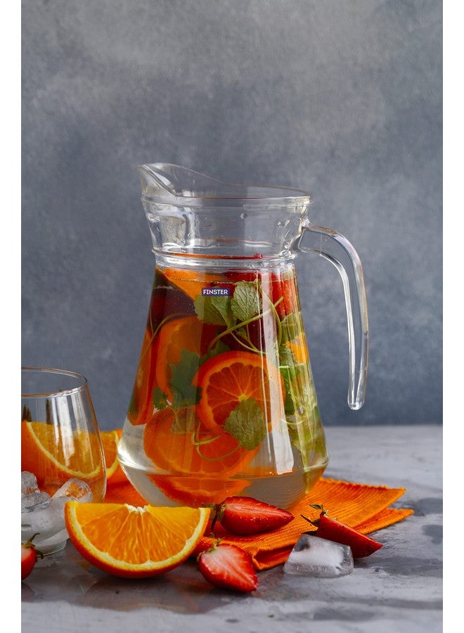 FINSTER FINSTER Glass Italian Premium Duck Pitcher Jug for Water - 1.3L, Transparent Drinking Beverage Jug, Glass Juice Pot for Home and Tableware Use  - Image 1