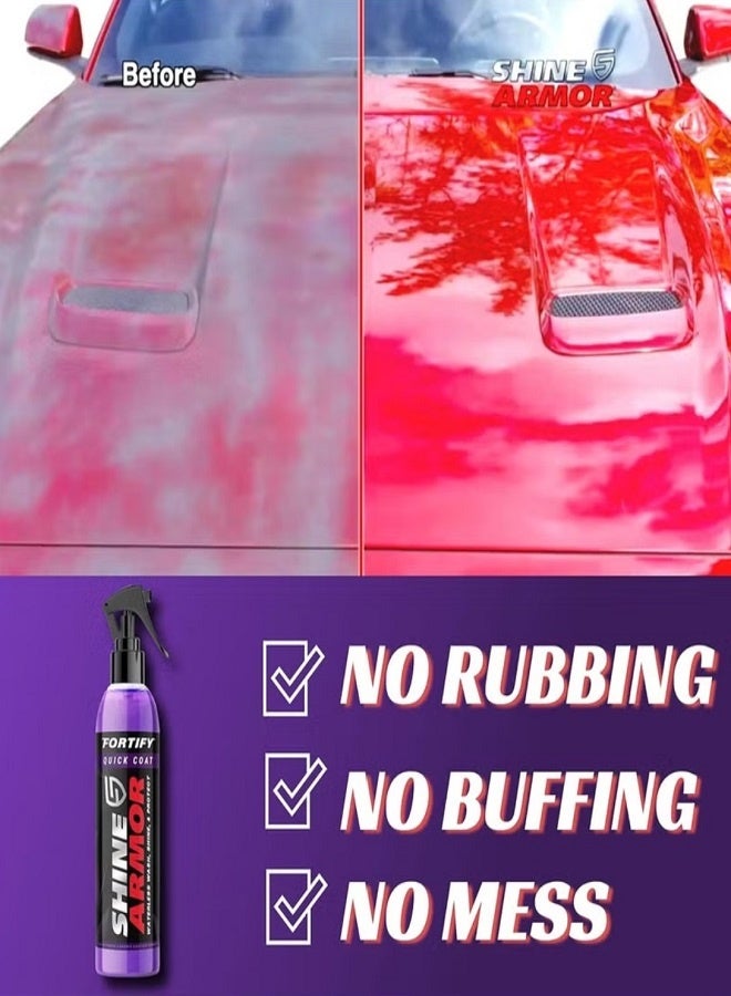 Shine Armor Fortify Quick Coat Ceramic Coating - Car Wax Spray - Waterless Car Wash & Wax - Hydrophobic Top Coat Polish & Polymer Paint Sealant Protection - Image 4
