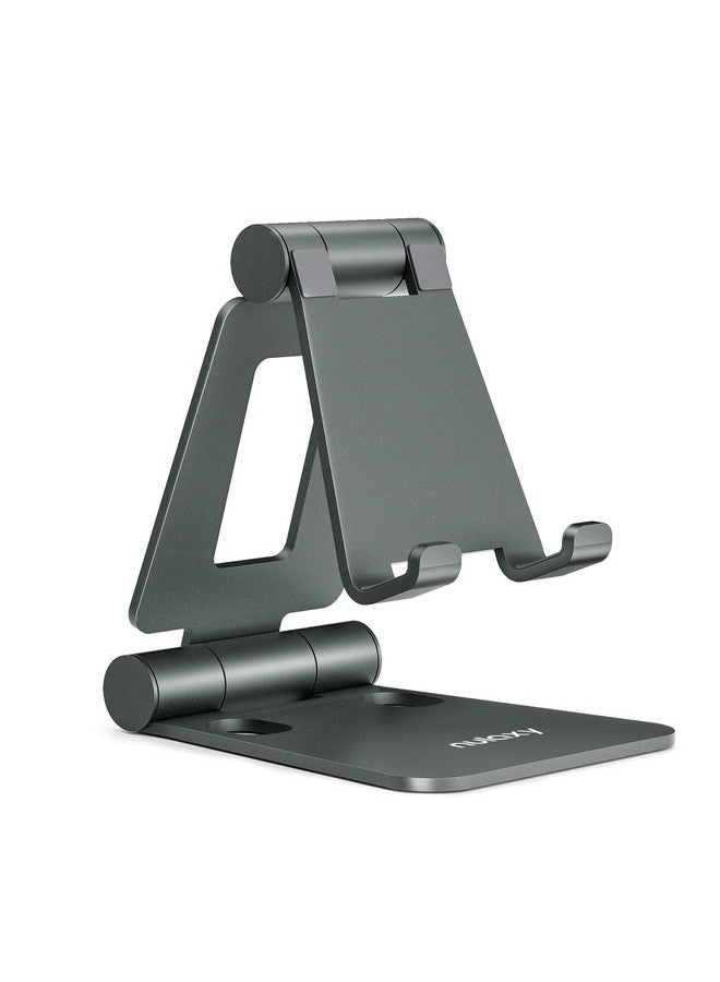 Nulaxy Dual Folding Cell Phone Stand, Fully Adjustable Foldable Desktop Phone Holder Cradle Dock Compatible with Phone 16 15 14 13 12 11 Pro Xs Xs Max Xr X 8, Nintendo Switch, All Phones - Gray - Image 1