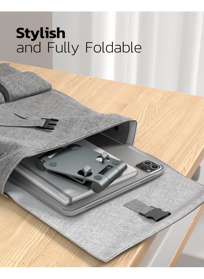 Nulaxy Dual Folding Cell Phone Stand, Fully Adjustable Foldable Desktop Phone Holder Cradle Dock Compatible with Phone 16 15 14 13 12 11 Pro Xs Xs Max Xr X 8, Nintendo Switch, All Phones - Gray - Image 5