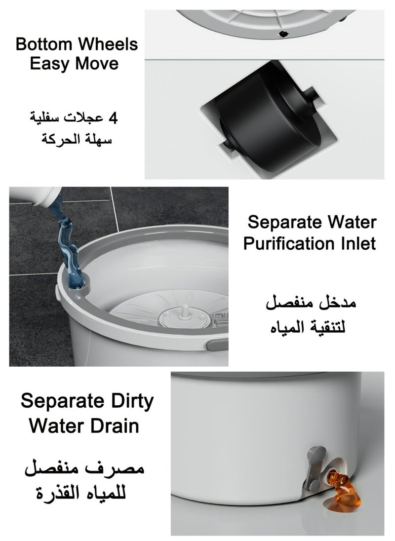 Foldable Spin Mop for Cleaning Floor and Corner, 4 Pcs Pads, Save Water Design Mop Bucket Set with Separation Dirty and Clean Water System, 360° Rotating Mop and Stainless Steel Mop Bar - pzsku/ZAF2BC00FD141C3559489Z/45/_/1727246179/b3c5d342-0691-49f8-9154-497796907edd