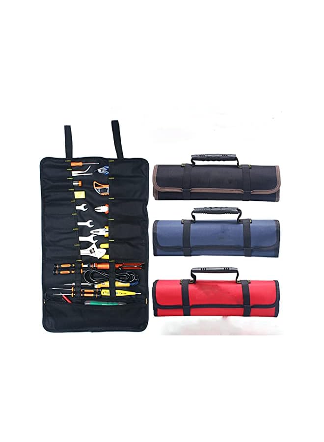 PROMASS Roll Portable Canvas Storage Bag,Tool Organizer for Electricians Mechanics,Thick and Wear-Resistant,UH01 Blue  - Image 3