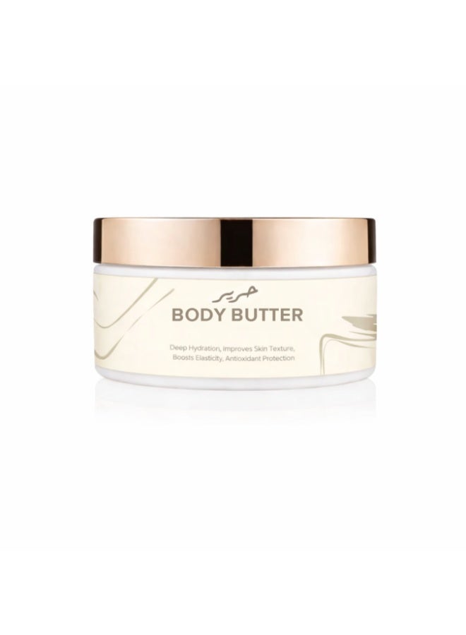 خان القصر زبدة الجسم - الحرير | 200غ | ترطيب عميق، تغذية مكثفة وملمس حريرrishing Moisturizer for Silky Smي | امتصاص سريع دون ملمس دهني | للبشرة الجافة والحساسة - Image 1