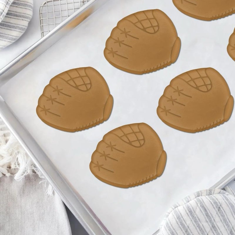 MOOSE GOODS Moose Goods Baseball Cookie Cutter Set of 5 - Sports Cookie Cutters Shapes & Stamp  Baseball Jersey Cookie Cutter for DIY Baking Supplies - Baseball Shirt Cookie Cutter & Sneaker Cookie Cutter  - Image 5