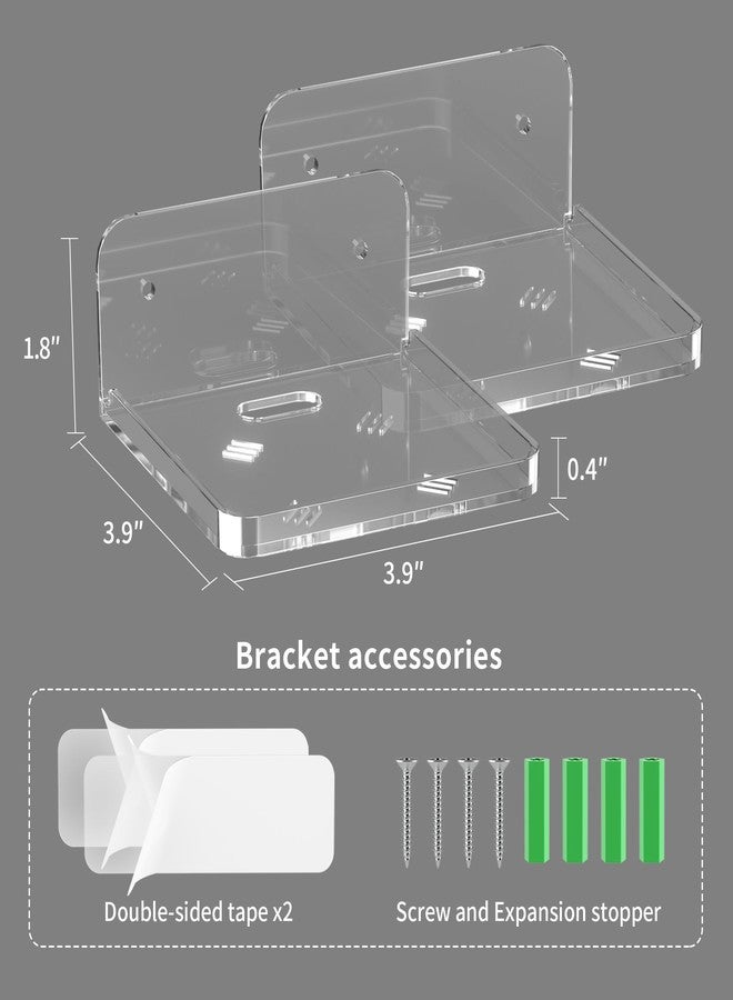 Liboer Small Wall Mount Floating Shelves 2 PCS Monitor Wall Shelf -Clear Mini Storage Shelf Flexible Use for Wall Place in Kitchen Washroom Bathroom Living Room (2 Pakc S) - Image 5