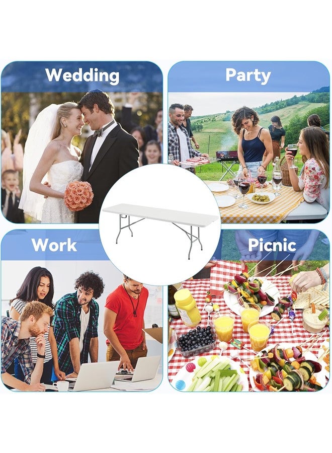 We Happy Heavy-Duty 180CM Fold-In-Half Portable Folding Table Waterproof Utility Table for Indoor & Outdoor Parties, Camping, BBQ, Catering & Garden Dining - Image 5