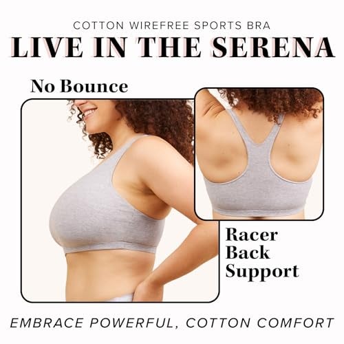 Leading Lady Sports Bra for Women - The Serena Wirefree Sports Bra - Heather Grey - Image 4