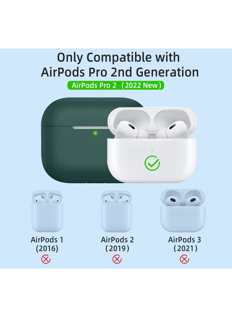 أنيوغرو حافظة سيليكون Anyong Airpods Pro 2، غطاء واقي ناعم مع قلم تنظيف، مقاوم للخدش والانزلاق، مصباح LED أمامي مرئي لأجهزة Apple Airpods Pro 2 Generation (2022) - Image 2