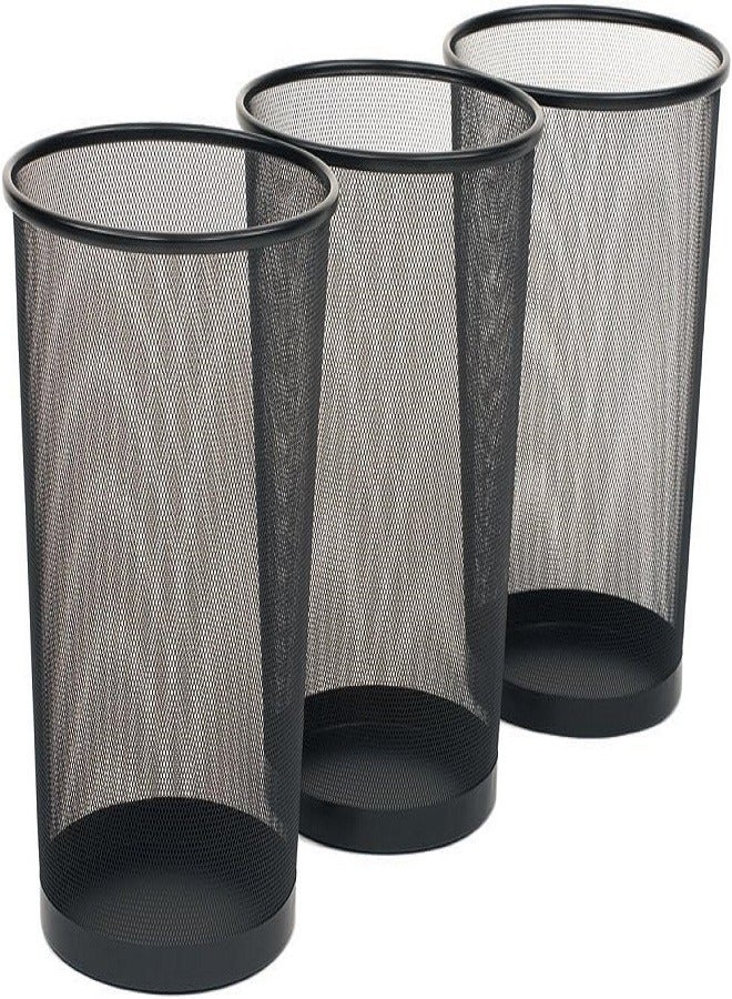 Set of 3 black metal mesh wastebaskets - Image 1