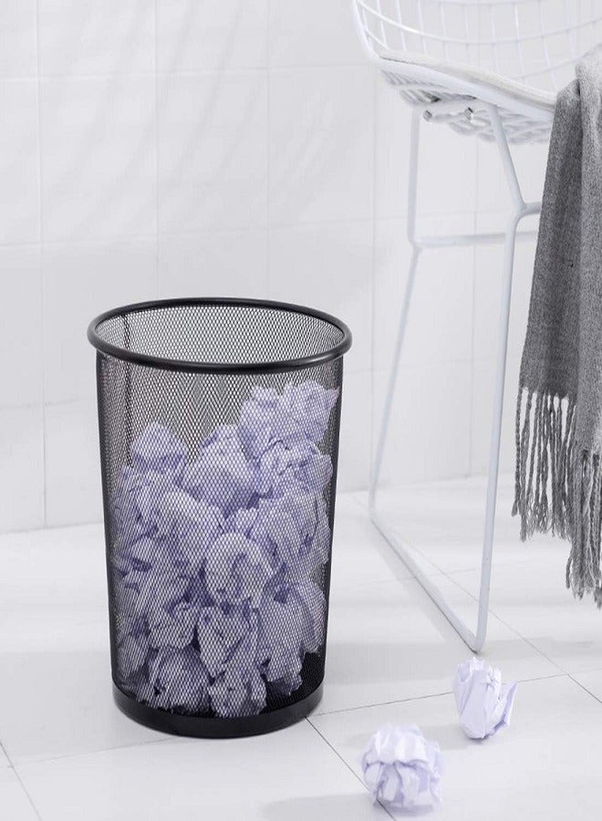 Set of 3 black metal mesh wastebaskets - Image 3