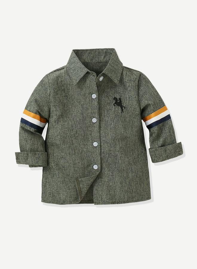 تايك تو قميص أولادي طويل الأكمام مخطط - Image 1