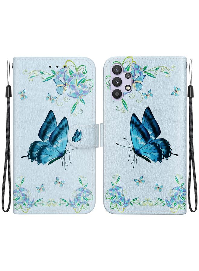 اس-توب جراب لهاتف Samsung Galaxy A32 4G مصنوع من الجلد برسومات ملونة وملمس كريستالي - Image 1