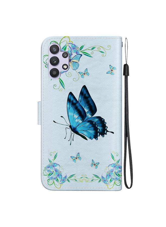 اس-توب جراب لهاتف Samsung Galaxy A32 4G مصنوع من الجلد برسومات ملونة وملمس كريستالي - Image 3