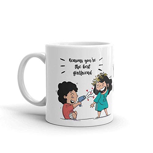 Oye Happy - Reasons You're The Best Girlfriend Mug - Best Gift for Girlfriend on Birthday/Anniversary/Valentine's Day (Ceramic) (Microwavable) (330 ml) - Image 2