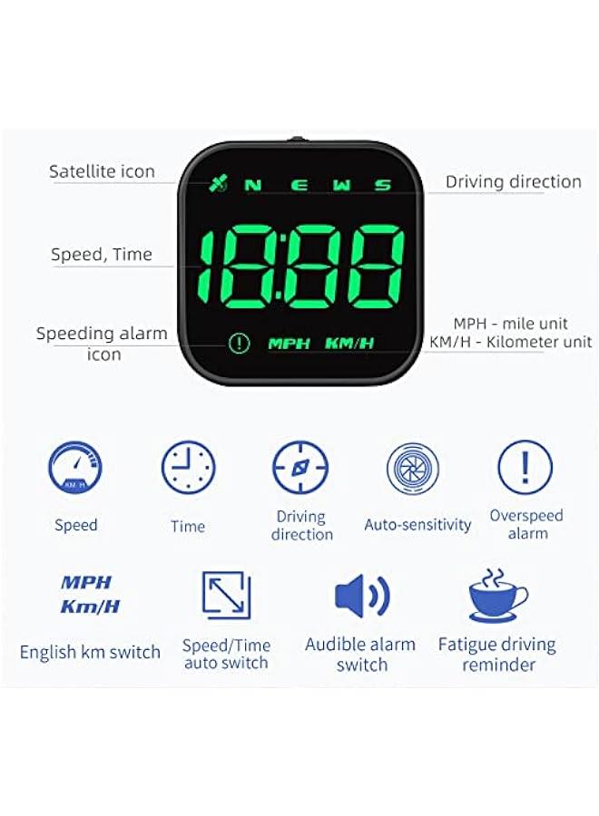 أنكوفو ويي عداد سرعة جي 4 اس رقمي جي بي اس، شاشة عرض امامية جديدة للسيارة مع سرعة رقمية بالميل في الساعة والكيلو في الساعة، عالمي للسيارات والشاحنات والسيارات الكهربائية الهجينة (G4S-اخضر) - Image 3