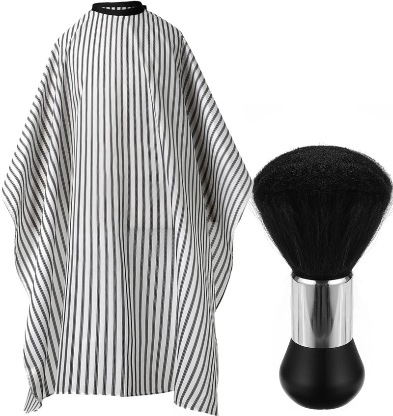 Borogo Professional Waterproof Barber Cape with Snap Closure, Hair Cutting Salon Cape Hairdressing Apron Stripe - Image 1