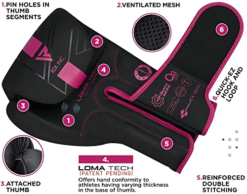 RDX Boxing Gloves, Pro Training Sparring, Maya Hide Leather, Muay Thai MMA Kickboxing, Men Women Adult, Heavy Punching Bag Focus Mitts Pads Workout, Ventilated Palm, Multi Layered, 8 10 12 14 16 18 Oz - Image 4