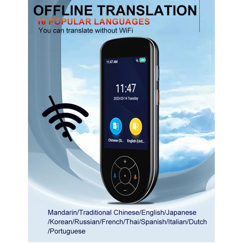 V600 Language Translator Device 3.5" Translation Machine Support 130+ Languages Instant Two-Way Translator for Business Learning Travel - Image 3