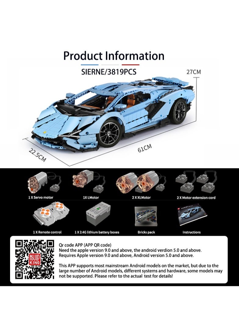mould king toy car，Speed Champion  Sports Car Building Kit, 3819PCS sports car building block model set, Children's toys，Automobile toys building Model, Gifts for adults, boys and girls, Display and collection model, 13056S  - Image 5