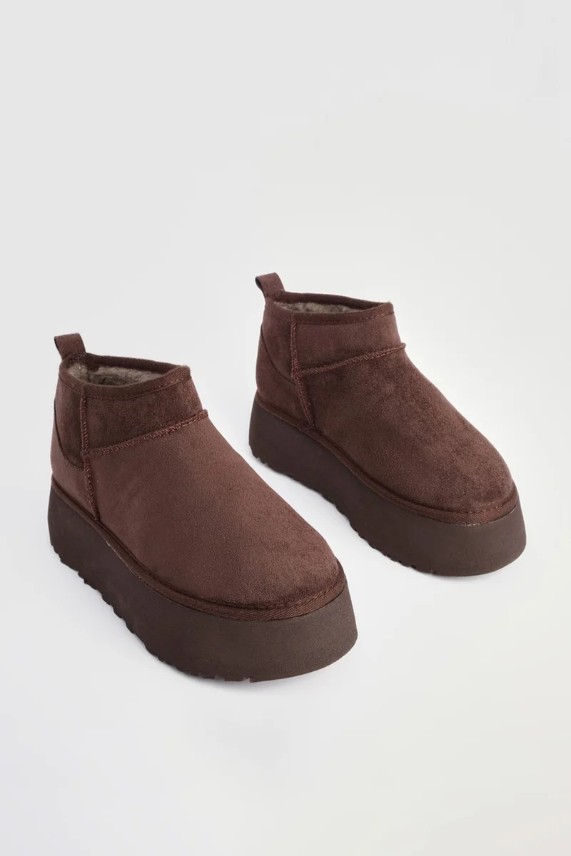 MARJIN Women's Thick Sole Fur Half Boots Tefis