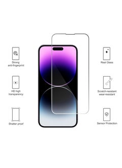 Ailun Ailun 3 Pack Screen Protector for iPhone 14 Pro Max [6.7 inch] + 3 Pack Camera Lens Protector,Sensor Protection,Dynamic Island Compatible,Case Friendly Tempered Glass Film,[9H Hardness] - HD  - Image 2
