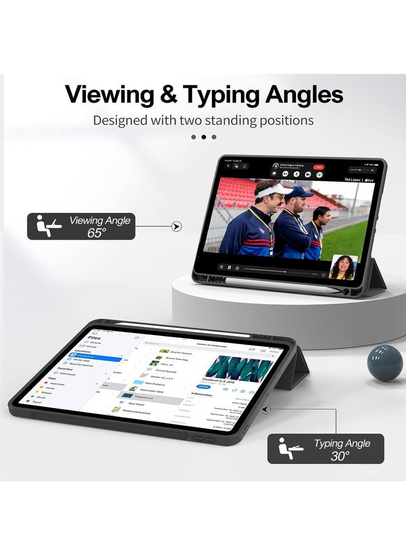 Captaintech Case for iPad Air 6th 11-Inch M2 (2024), iPad Air 5/4 (2022/2020 5th/4th Generation 10.9-Inch) with Pencil Holder, Slim Tablet Cover with Soft TPU Back, Auto Wake/Sleep - Image 5