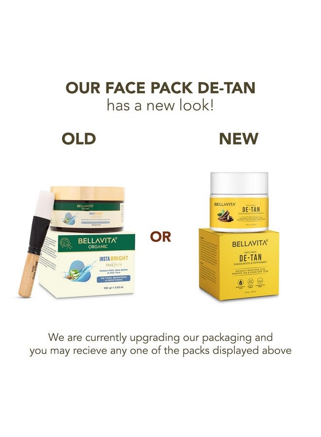 Bella Vita Organic Bellavita De-Tan Face Pack | Enriched With Multani Mitti, Kaolin Clay, Yellow Clay & Sandalwood | Removes Tan, Brightens & Evens Skin Tone | For All Skin Types | Dermatologically Tested | 100 G - Image 2
