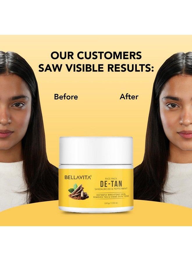 Bella Vita Organic Bellavita De-Tan Face Pack | Enriched With Multani Mitti, Kaolin Clay, Yellow Clay & Sandalwood | Removes Tan, Brightens & Evens Skin Tone | For All Skin Types | Dermatologically Tested | 100 G - Image 5
