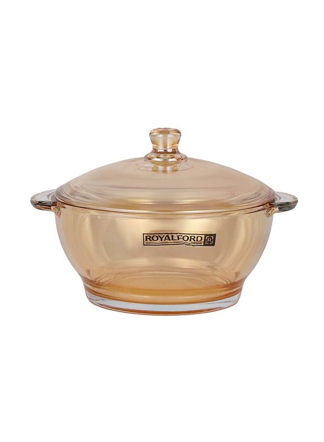 Royalford Round Glass Bowl with Lid RF12212 Borosilicate Pot with Side Handles, Perfect for Preparing and Serving Cold and Hot Food, Pasta, Noodles, Cereals, Smoothies Multicolor 9inch - Image 1