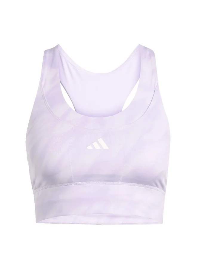 Adidas Run Pkt Ms Aop Purple Training Bra For Women XS A-B